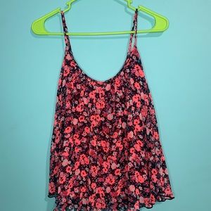 Floral pink tank top